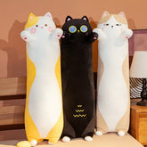Cute130cm Lange Katzen Spielzeug Elastische Gefüllte Plüsch Squishy Katze Kissen Kissen Hellbraun Schwarz Gelb Drop Shipping Großhandel